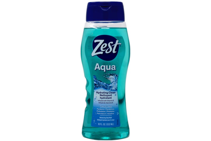 Zest غسول الجسم المرطب زست - أكوا - غسول مرطب للجنسين - صابون استحمام مع فيتامين E - تركيبة لطيفة خالية من البارابين - 18 أونصة - Image 1